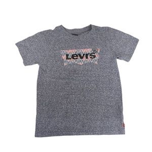 Levi’s Boys Gray Graphic Logo Short Sleeve Tee Size L